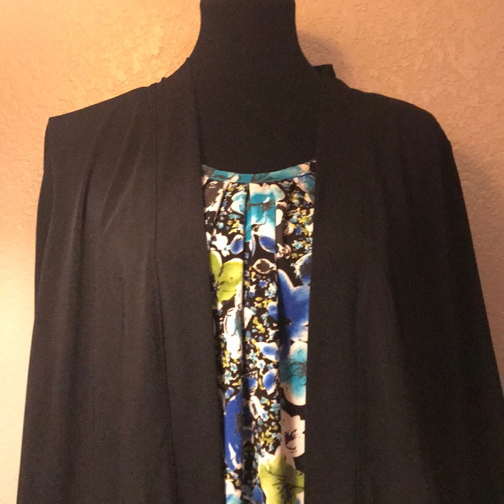 Black/Turquoise Blouse